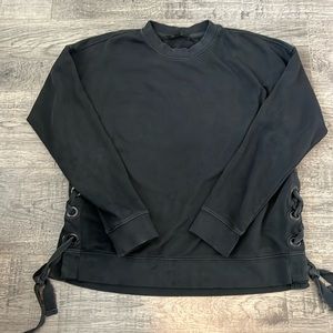 All Saints crewneck sweatshirt with lace up side detail
